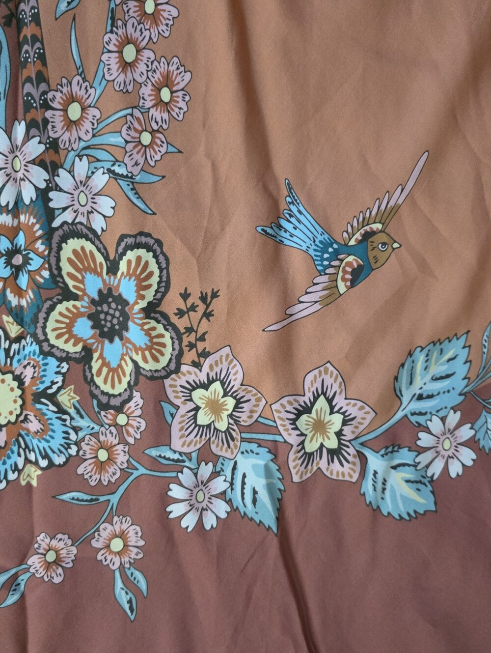 Free People X Spell Mojave Lily Bias Skirt Amber Brown Burnt Orange Size Large - Picture 3 of 12